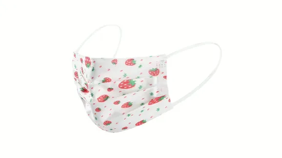 Masque protecteur jetable pour enfants, type contour d'oreille avec impression